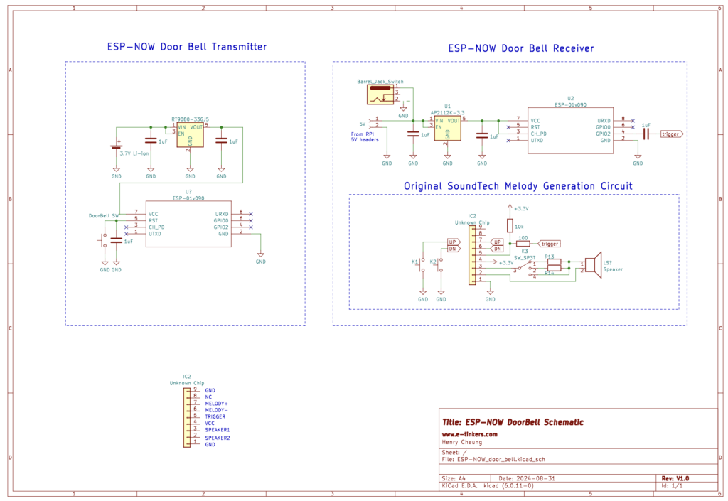 ESP-NOW doorbell schematic